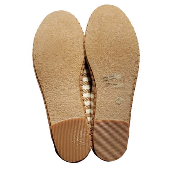 J. Jill Marina Knit & Leather Flats Tan/White Stripped Sz 7.5 - Picture 10 of 11